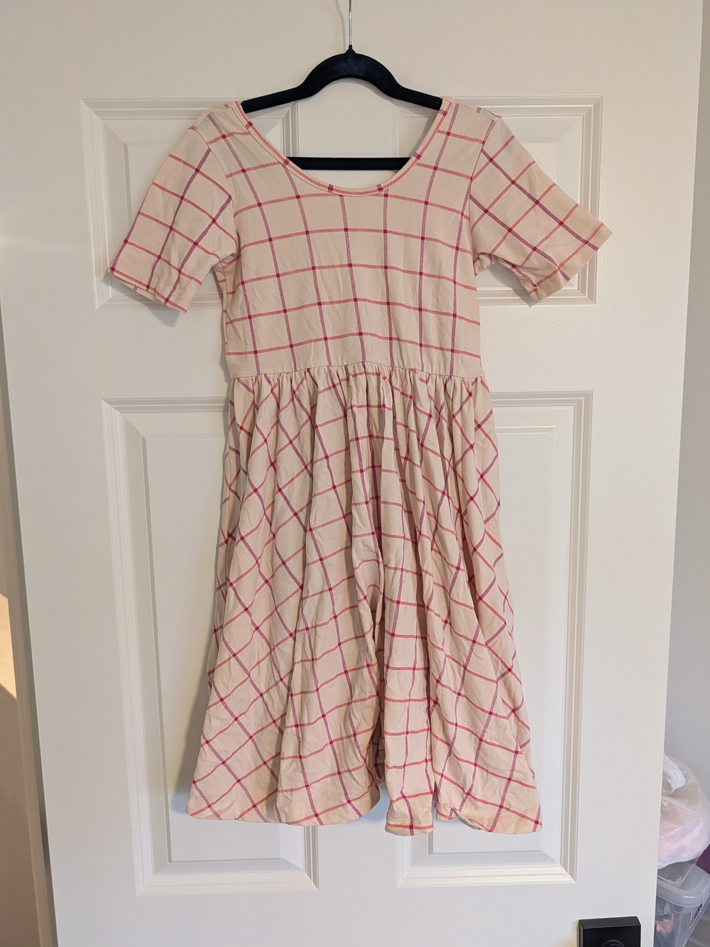 Childs Alice + Ames Grid Puff Sleeve Dress